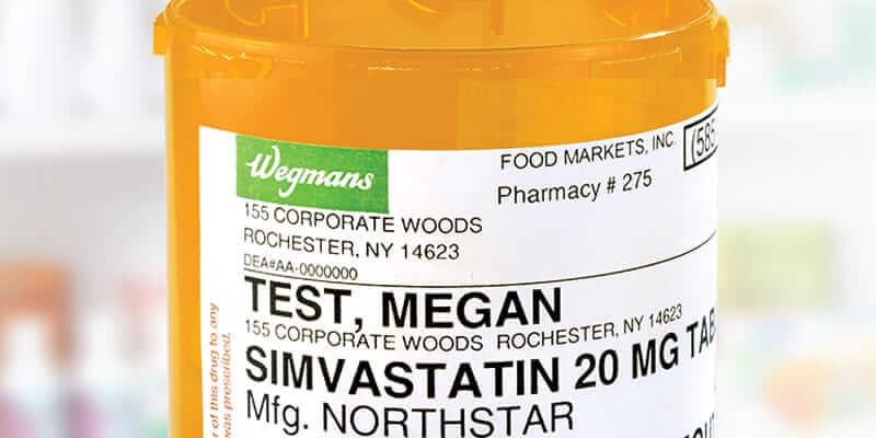 Wegmans pharmacy large print prescription pill bottle label