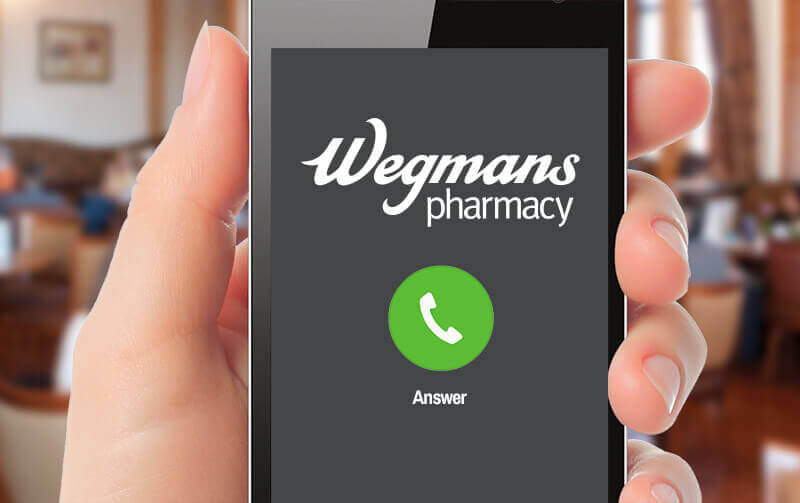 phone showing Wegmans pharmacy is calling